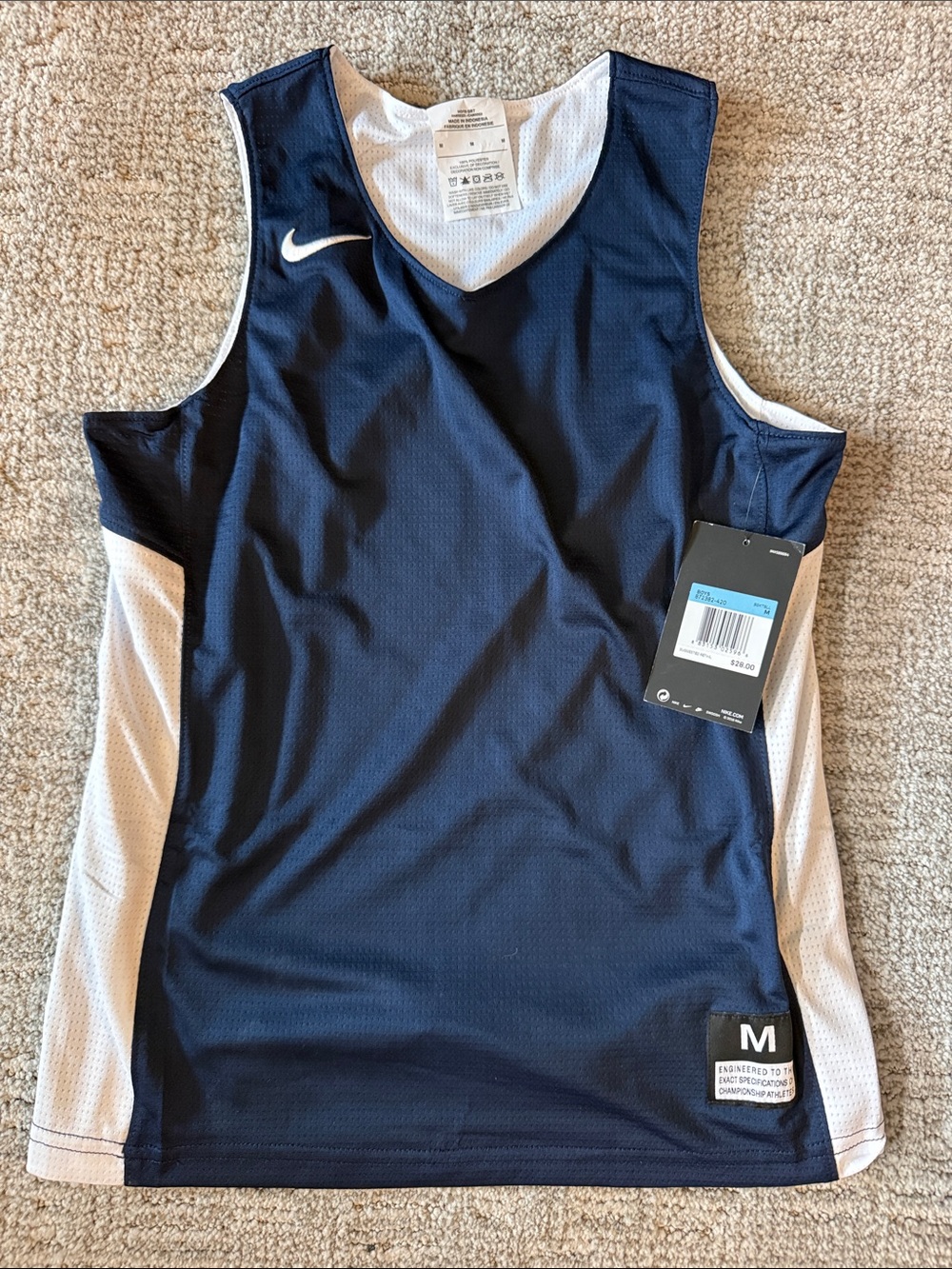 Nike Navy and White Reversible (Basketball) Jersey